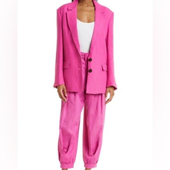 FARM Rio Linen blazer in peony size small - Picture 4 of 10